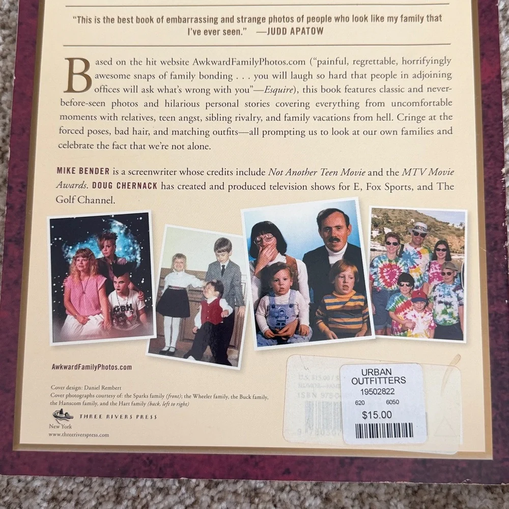 Urban Outfitters Awkward Family Photos paperback- Red, Gold